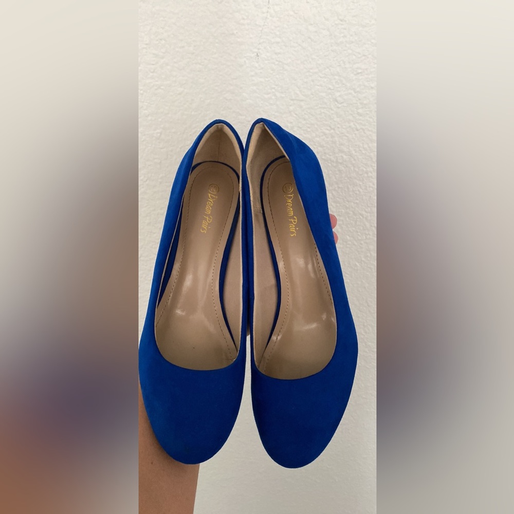 Blue kitten heels, size 10, worn twice